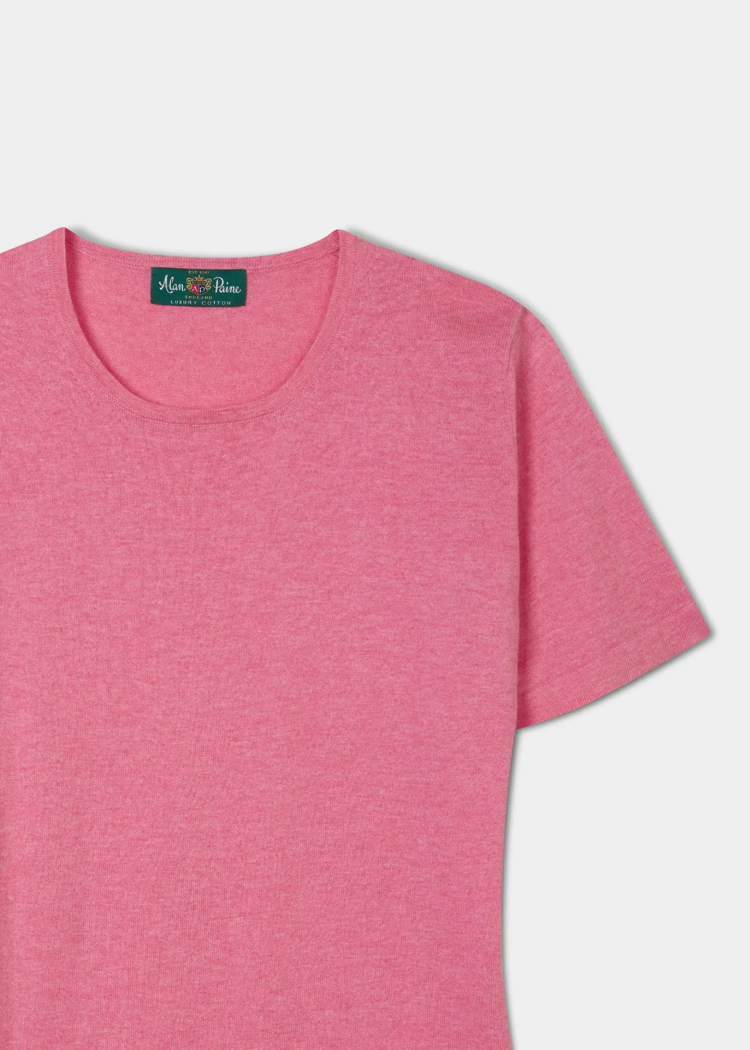 Victoria Ladies Cotton Cashmere T-Shirt In Carnation