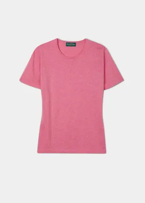 Victoria Ladies Cotton Cashmere T-Shirt In Carnation