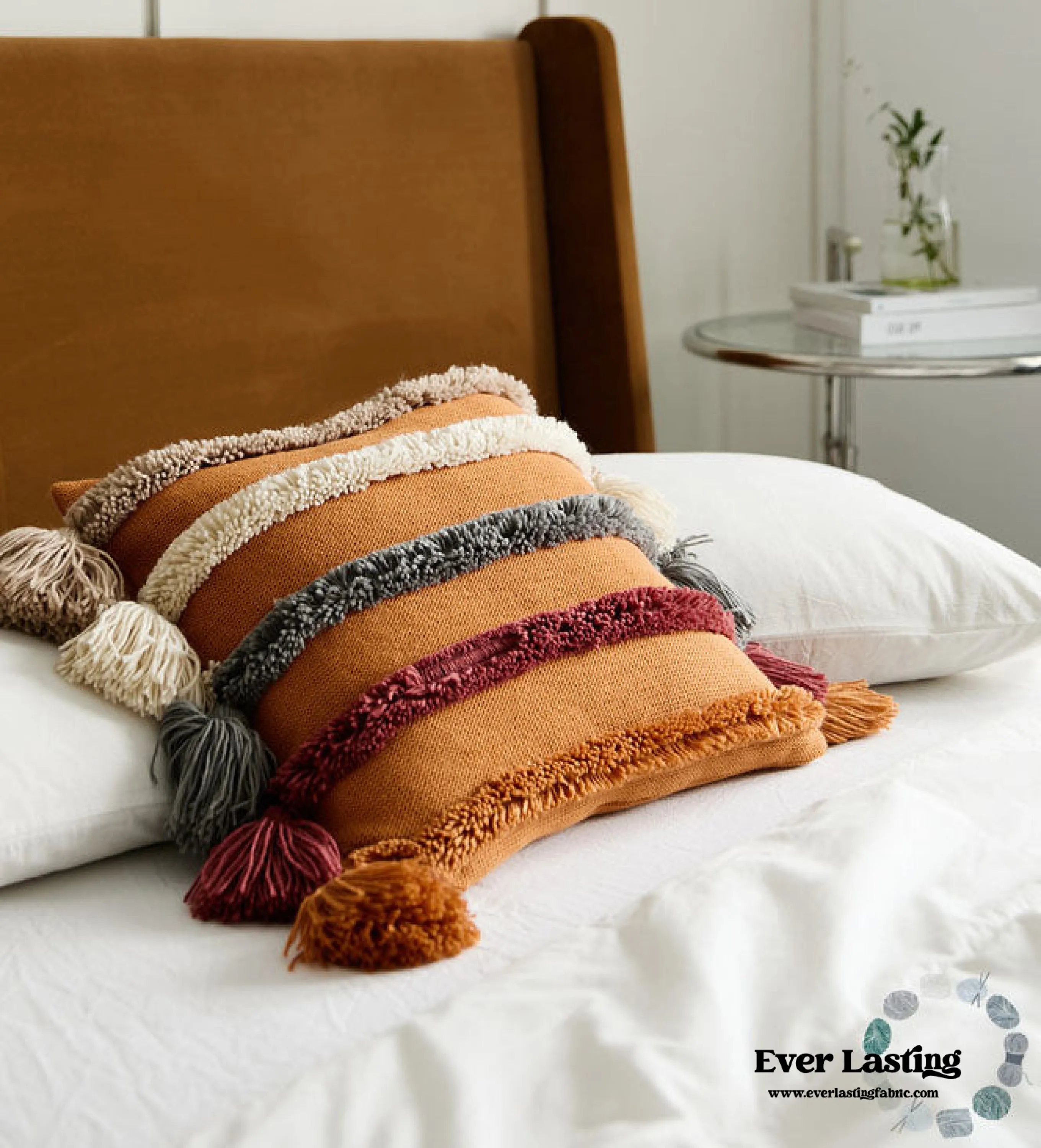 Warm Tone Fall Tufted Pillows with Tassels (5 Colors)