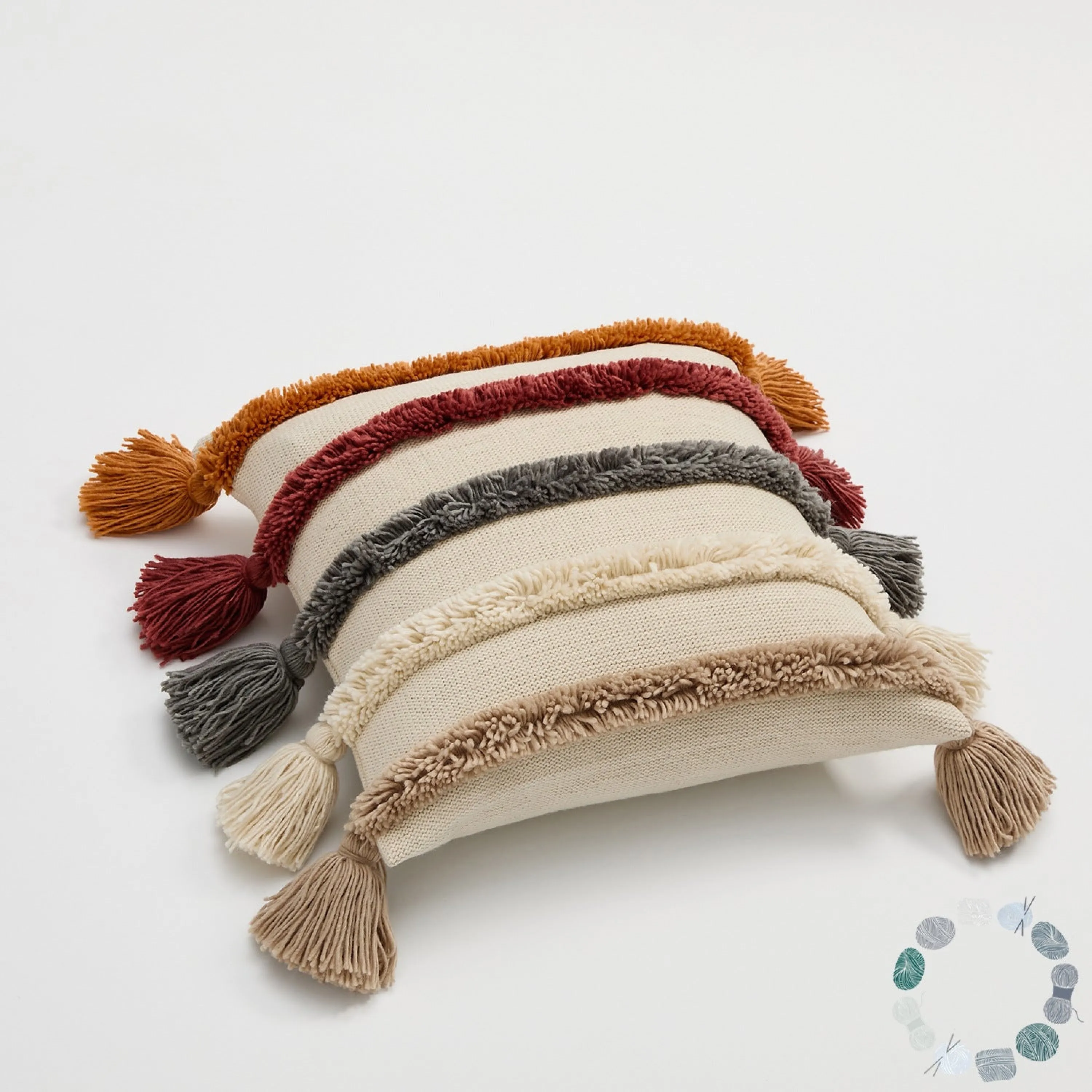 Warm Tone Fall Tufted Pillows with Tassels (5 Colors)