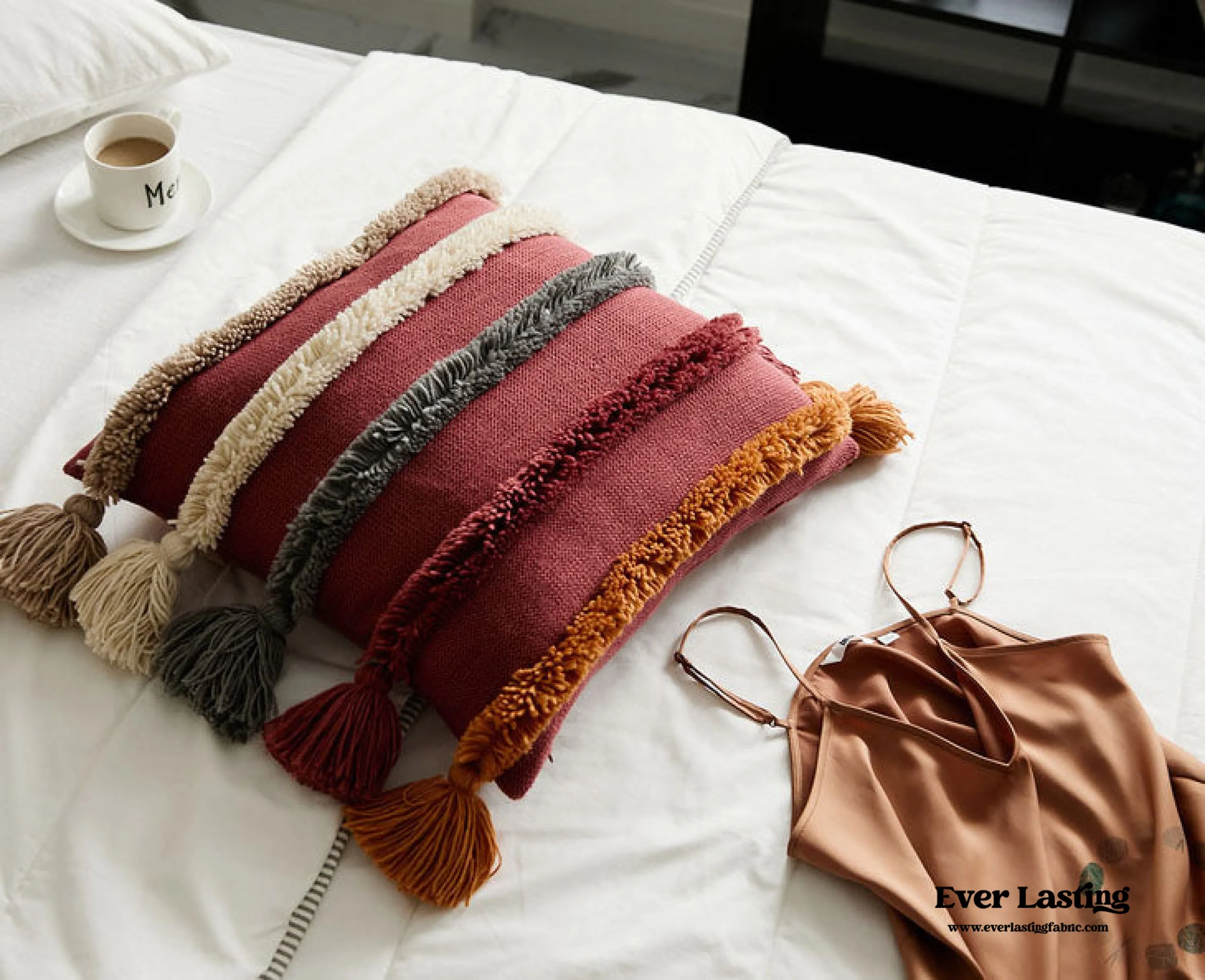 Warm Tone Fall Tufted Pillows with Tassels (5 Colors)