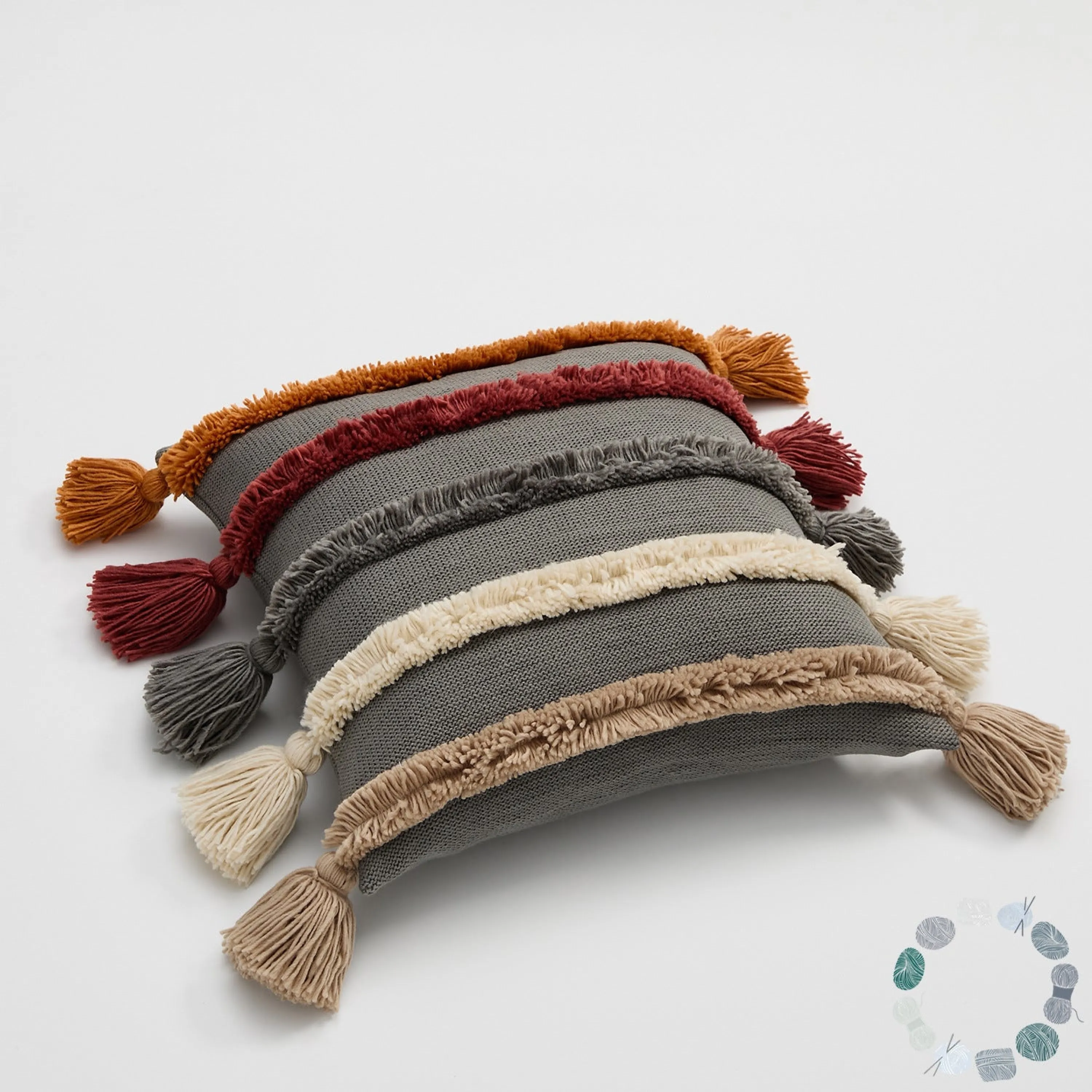 Warm Tone Fall Tufted Pillows with Tassels (5 Colors)