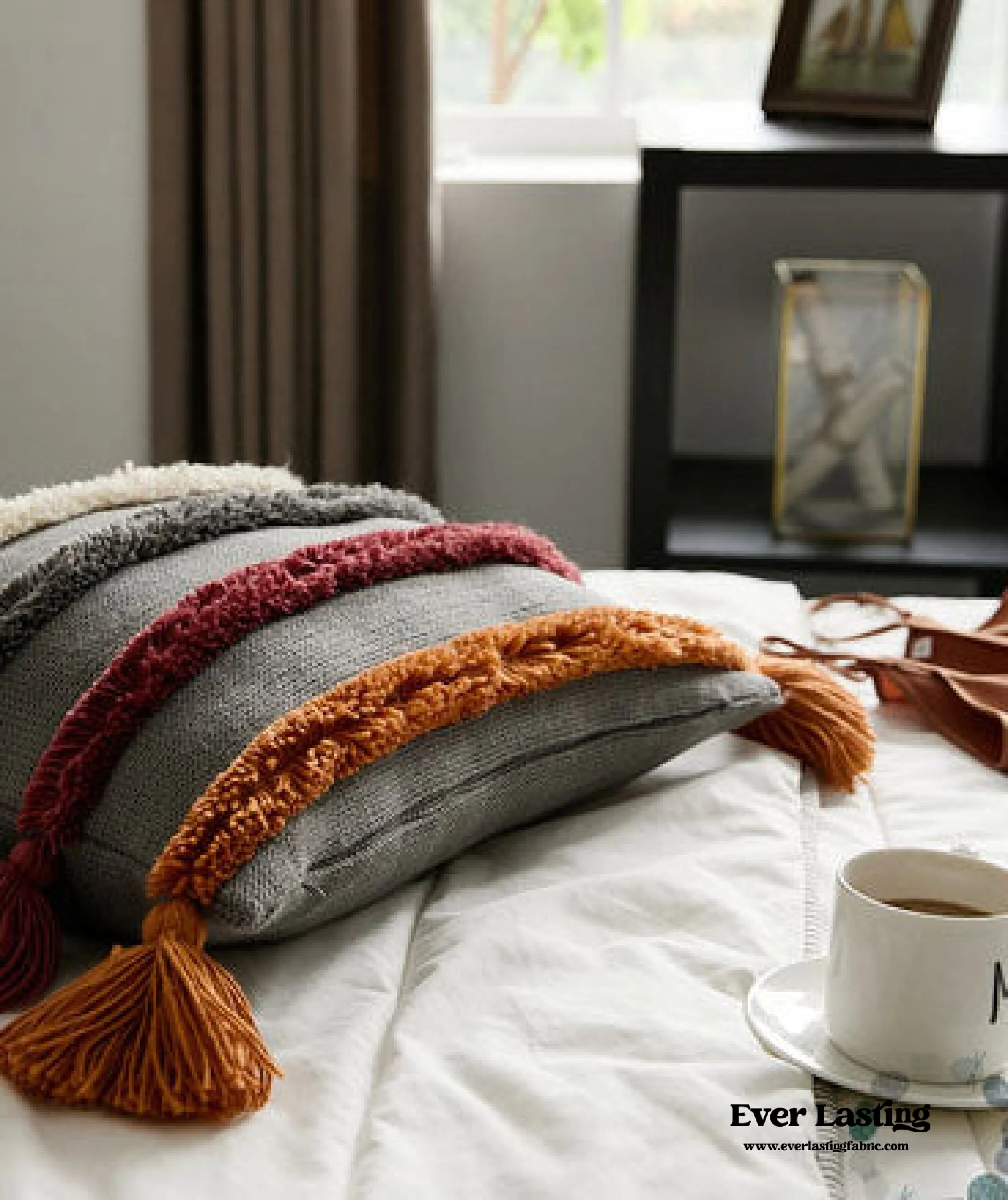 Warm Tone Fall Tufted Pillows with Tassels (5 Colors)