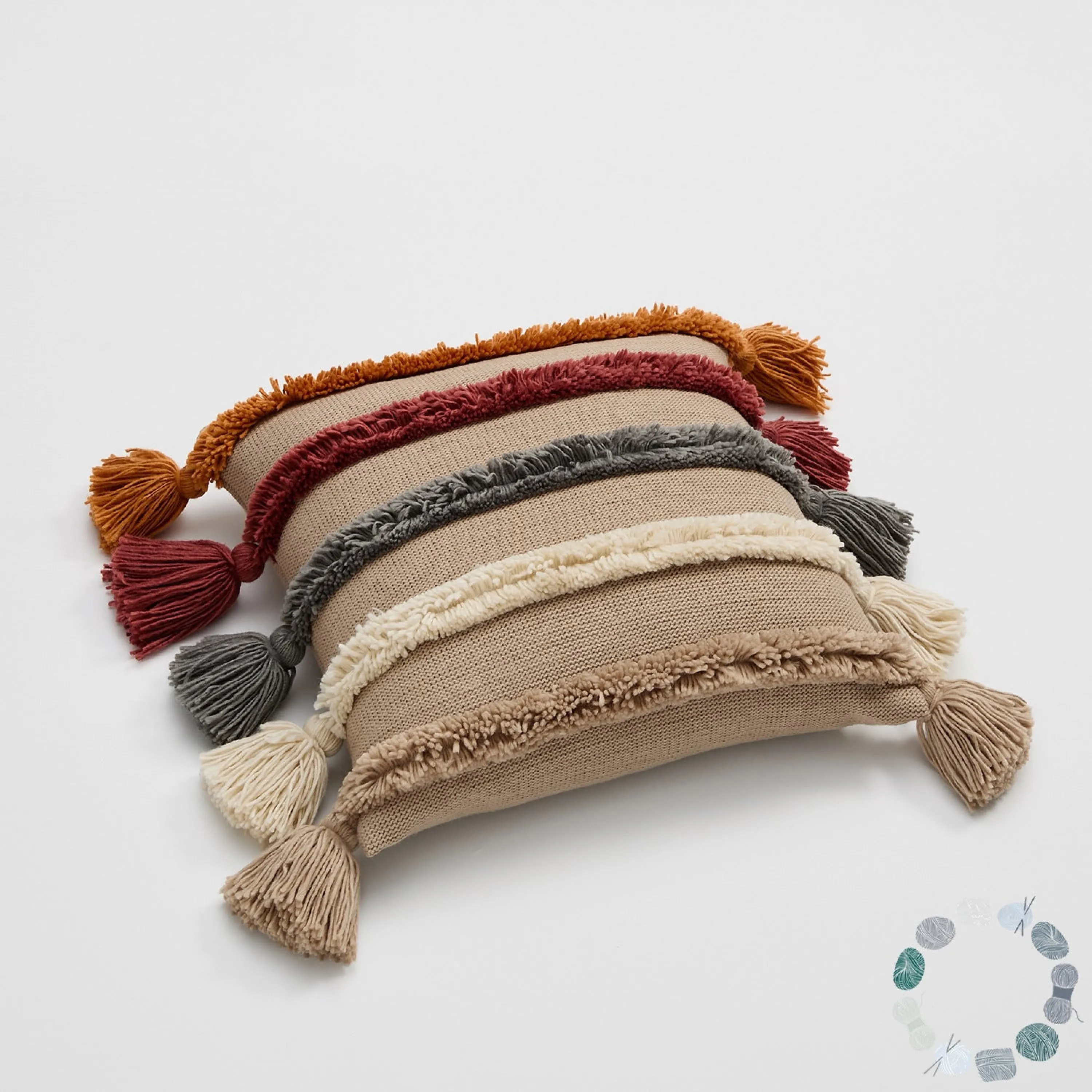 Warm Tone Fall Tufted Pillows with Tassels (5 Colors)