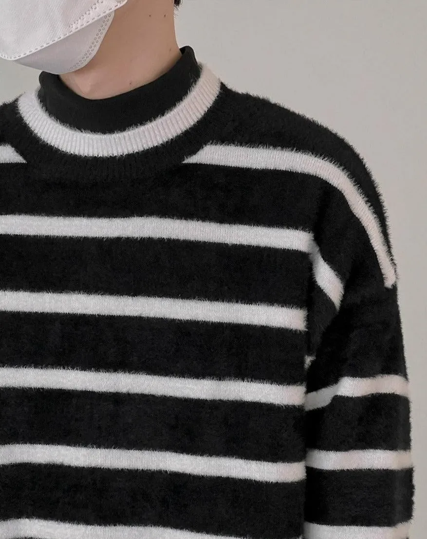 Zhou Striped Knitted Mockneck