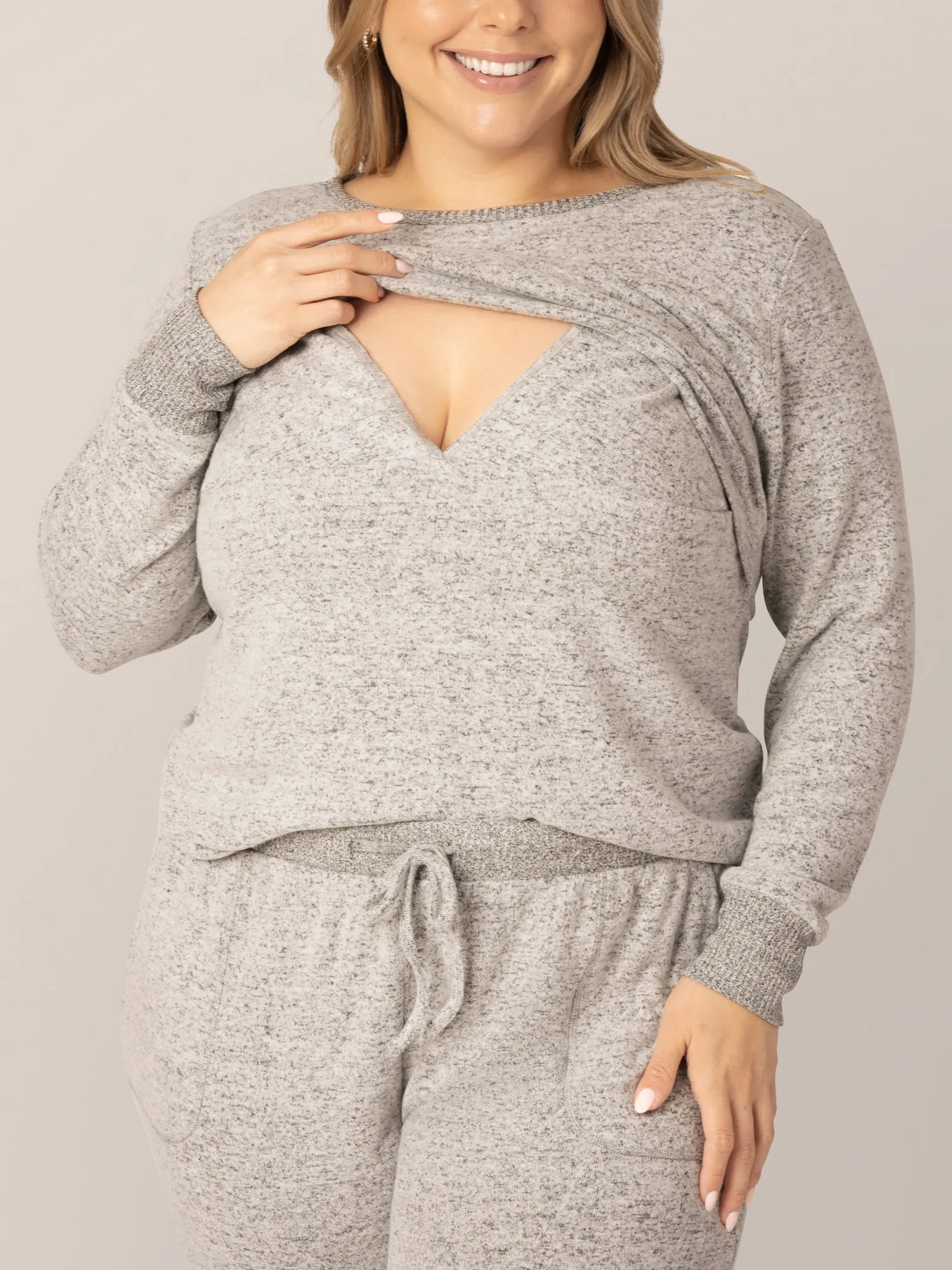 Zoe Nursing Pajama & Lounge Set | Grey Heather