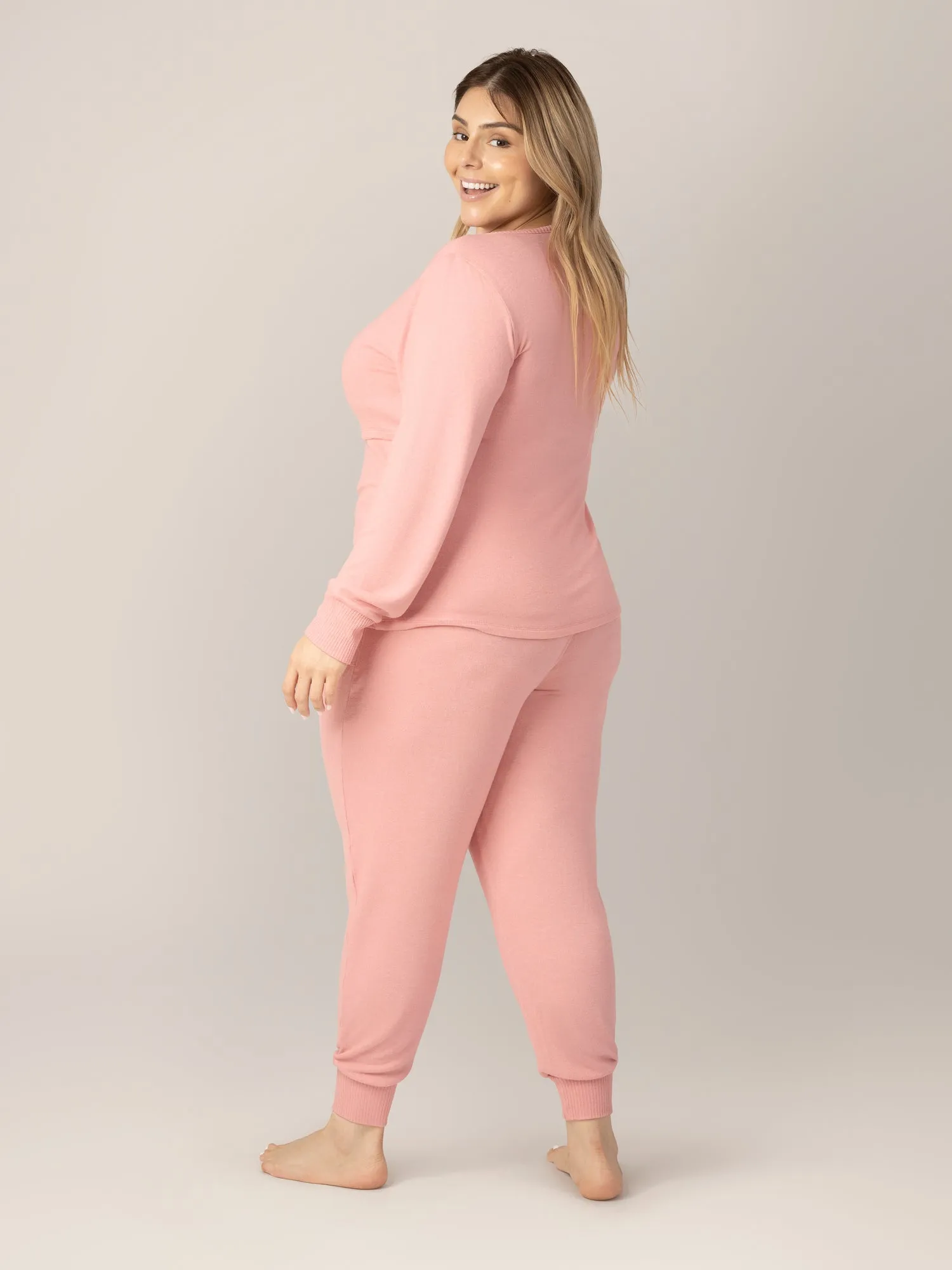 Zoe Nursing Pajama & Lounge Set | Rose Heather